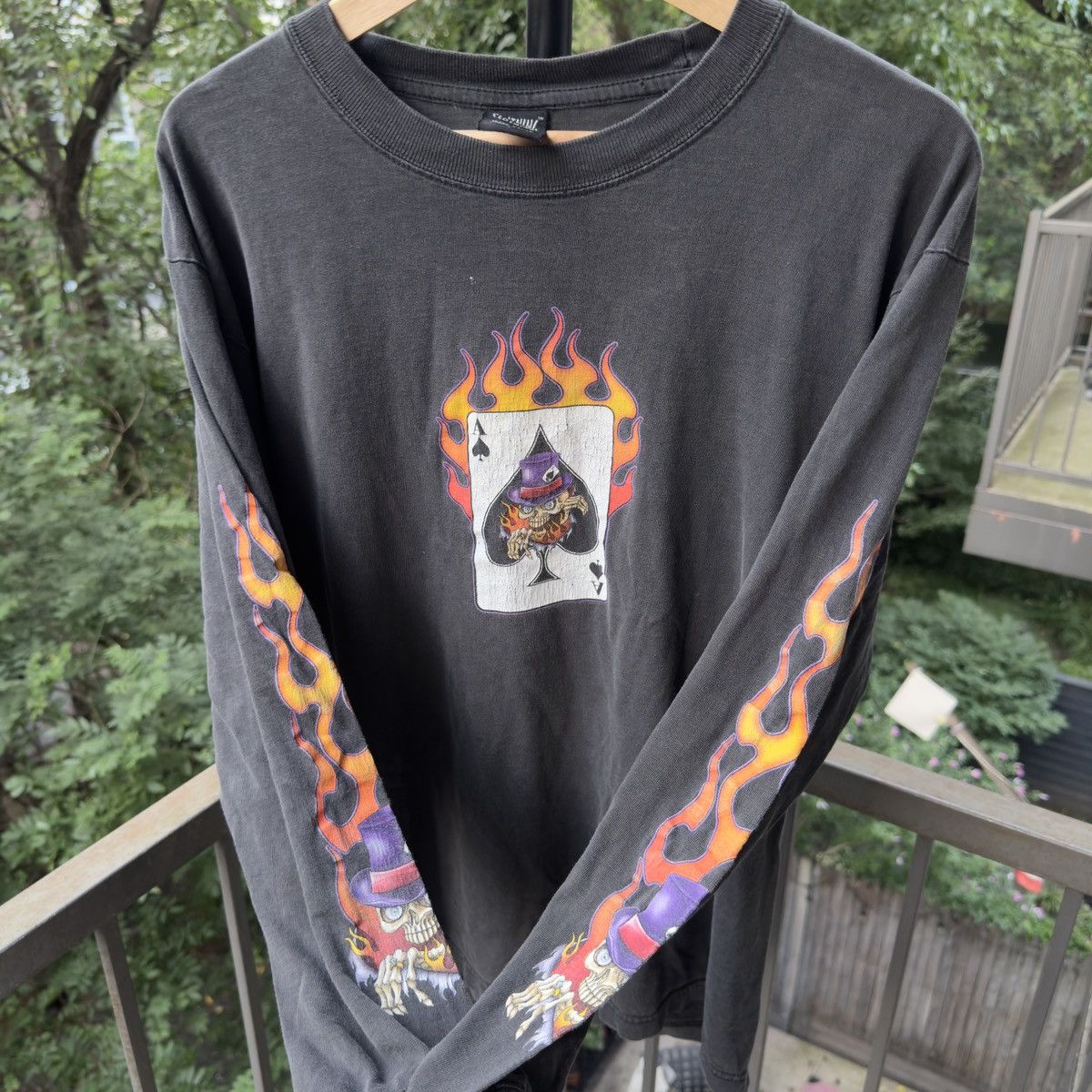 Vintage Thrashed Faded Distressed Flame Shirt ERD Grunge Chrome Size US L / EU 52-54 / 3 - 2 Thumbnail