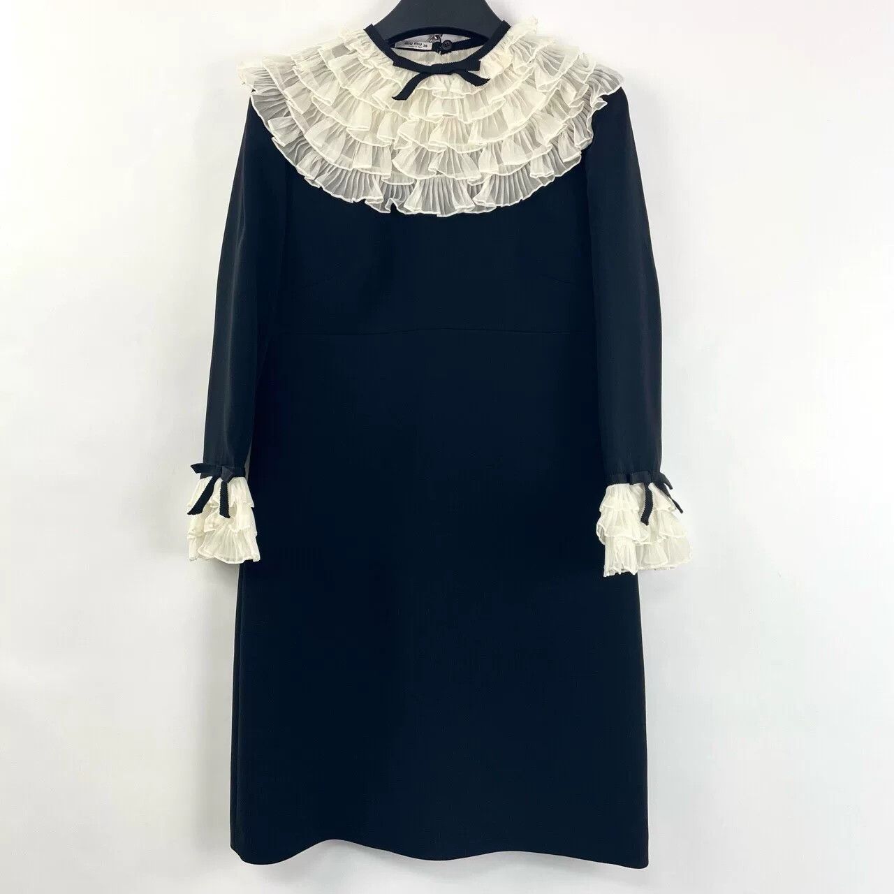 Miu Miu Miumiu Black Tiered Lace Dress Size S / US 4 / IT 40 - 1 Thumbnail