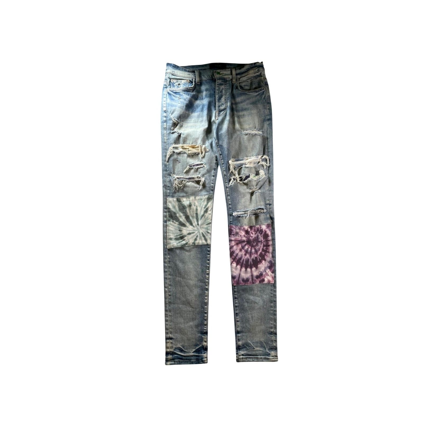 Amiri Amiri Tie Dye Patchwork Light Wash & Multicolor Jeans Size US 32 / EU 48 - 1 Thumbnail