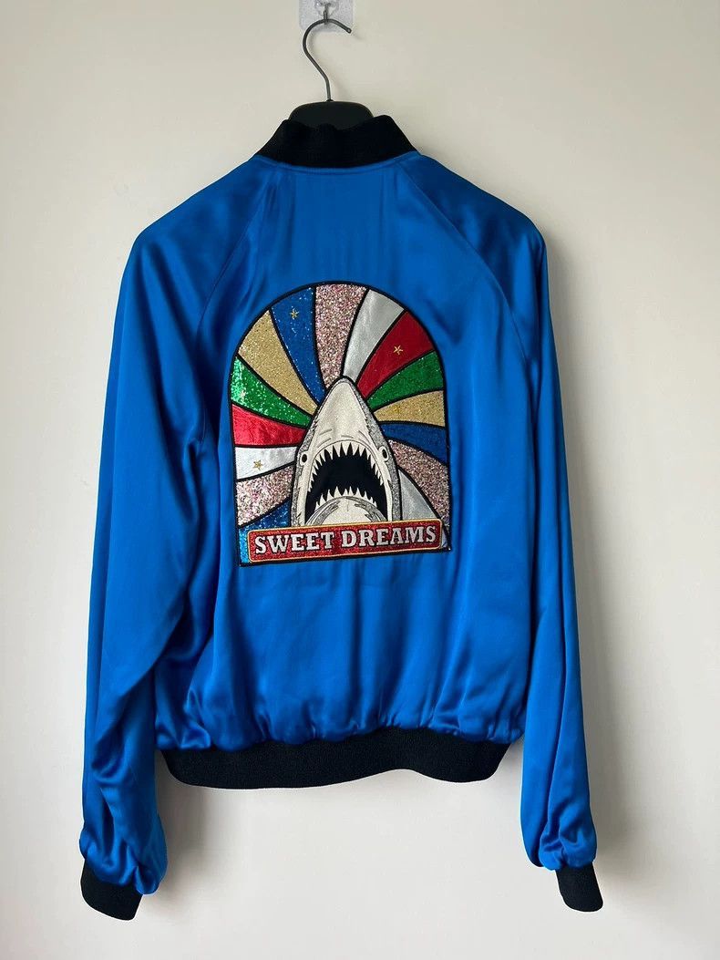 Saint Laurent Paris Saint Laurent Blue Shark Bomber Jacket- Size US L / EU 52-54 / 3 - 1 Thumbnail