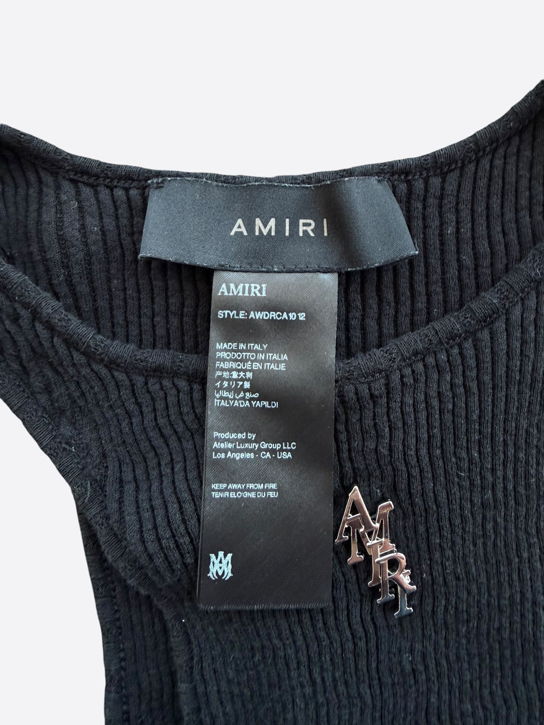 Amiri Amiri Black & Silver Staggered Logo Dress Size XS / US 0-2 / IT 36-38 - 3 Thumbnail