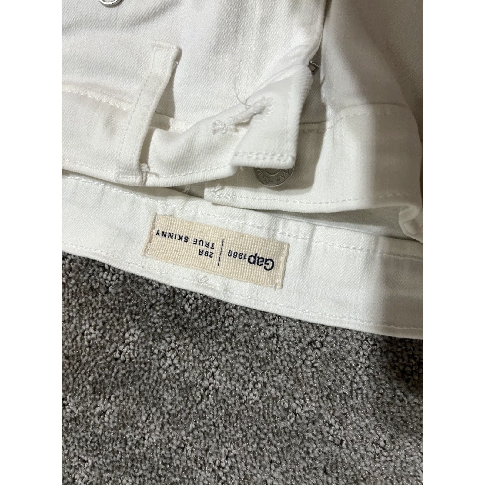 Gap Gap 1969 Jeans Regular Women Skinny White Denim Light Wash Stretch Dark Wash 29 Inseam 29 White Denim Jeans Skinny Stretch Gap 1969 Women’s Size 29" - 5 Thumbnail