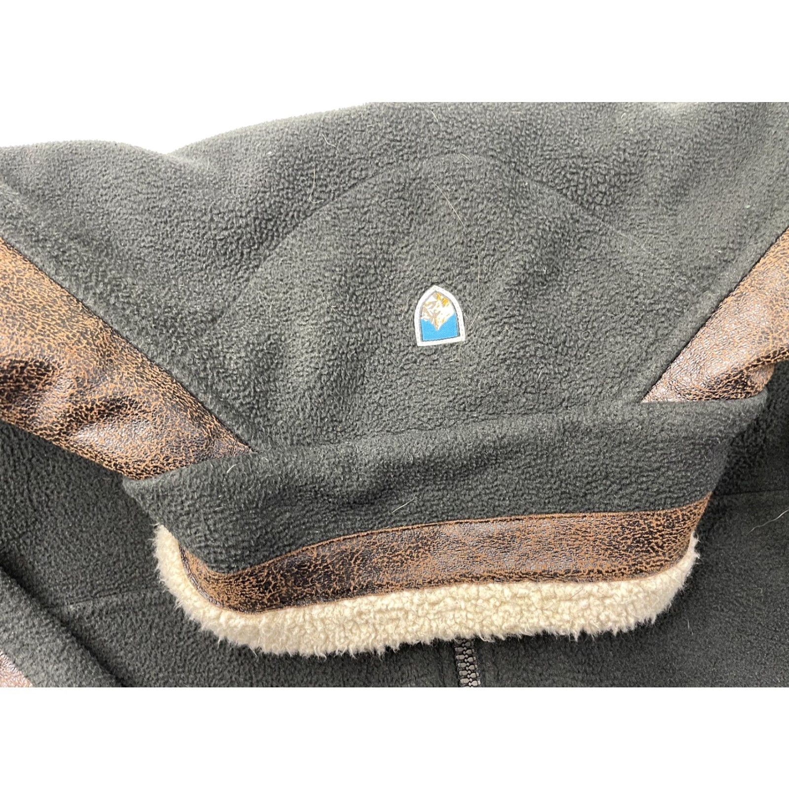 Vintage Kuhl Mens Large Black Brown Alpenwurx Faux Leather Full Zip Fleece Jacket Size US L / EU 52-54 / 3 - 3 Thumbnail
