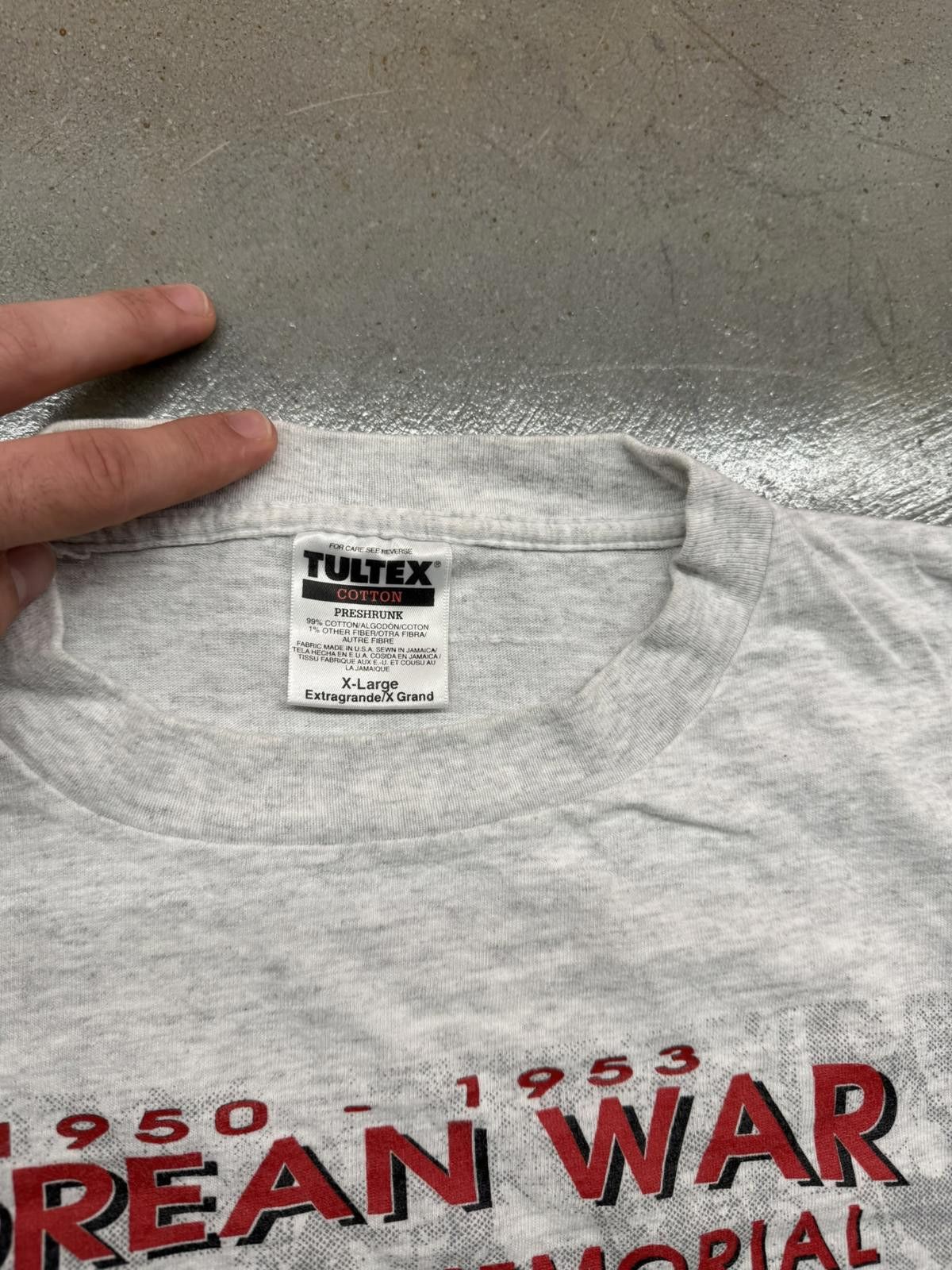 Tultex Vintage 90s Korean War Veterans Memorial Graphic T-shirt Size US XL / EU 56 / 4 - 3 Thumbnail