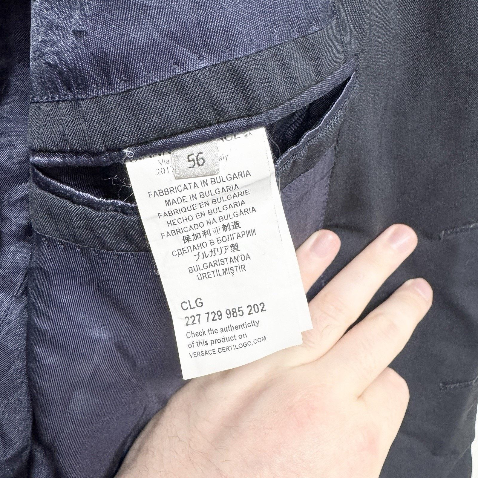 Versace Versace Collection Jacket 56 Navy Two Pocket Collared Blazer Size 54R - 5 Thumbnail