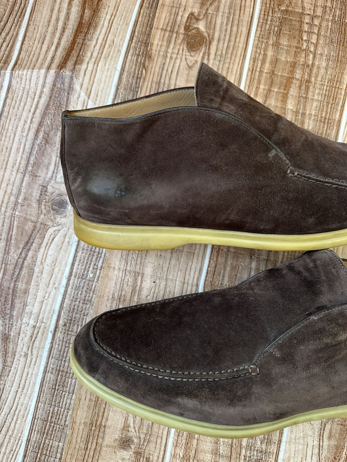 Loro Piana Loro Piana Dark Brown Open Walk Suede Loafers Size US 11 / EU 44 - 13 Thumbnail