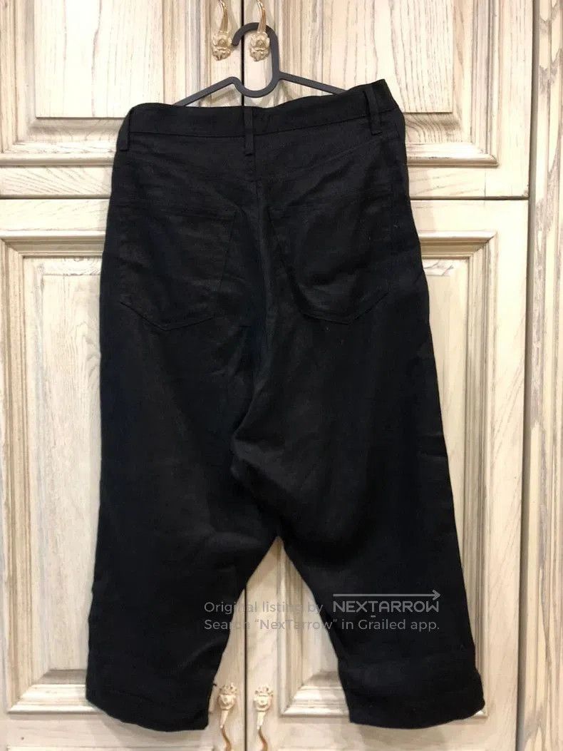 Junya Watanabe Junya Watanabe Black Cotton Linen Drop-Crotch Pants. Size US 26 / EU 42 - 2 Thumbnail