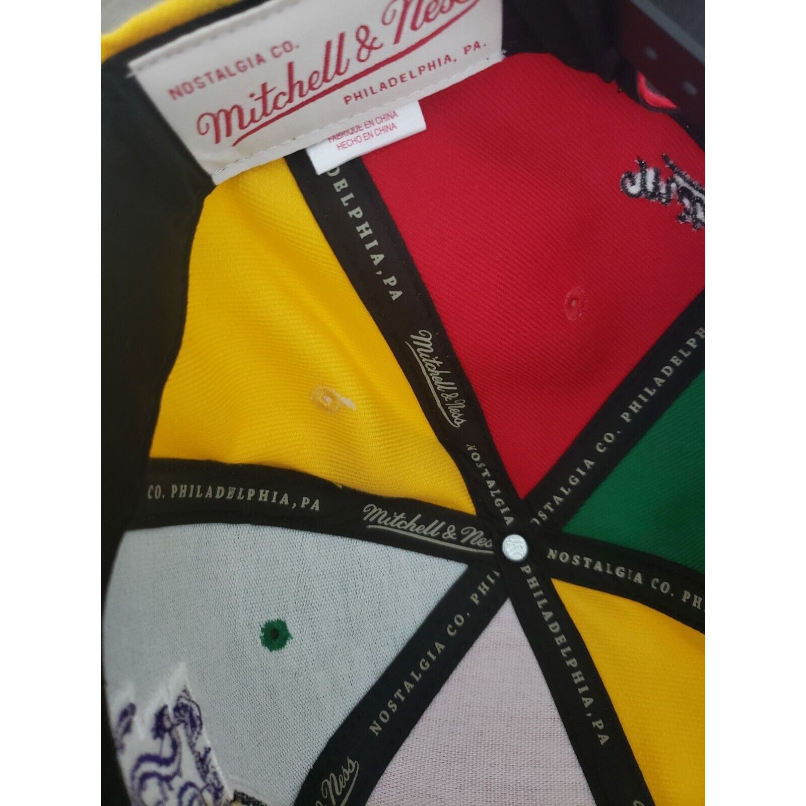 Mitchell & Ness Los Angeles Lakers Hat Pinwheel Snap Back Mitchell & Ness Size ONE SIZE - 7 Thumbnail
