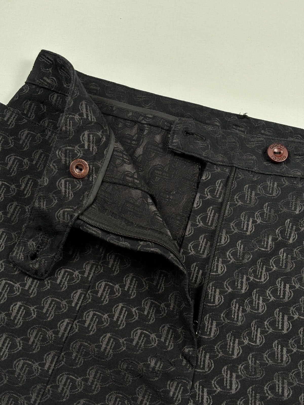 Gucci Tom Ford - 2000s Jacquard Pattern Trousers Size US 29 - 7 Thumbnail