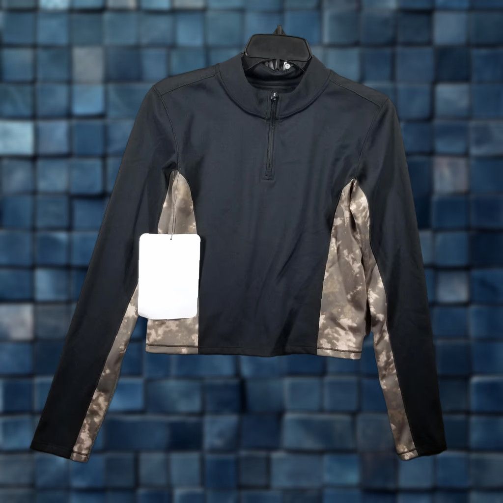 Nike Nike Top Womens Small Black Camo 1/2 Zip Midlayer Long Sleeve Workout Shirt Size S / US 4 / IT 40 - 1 Thumbnail