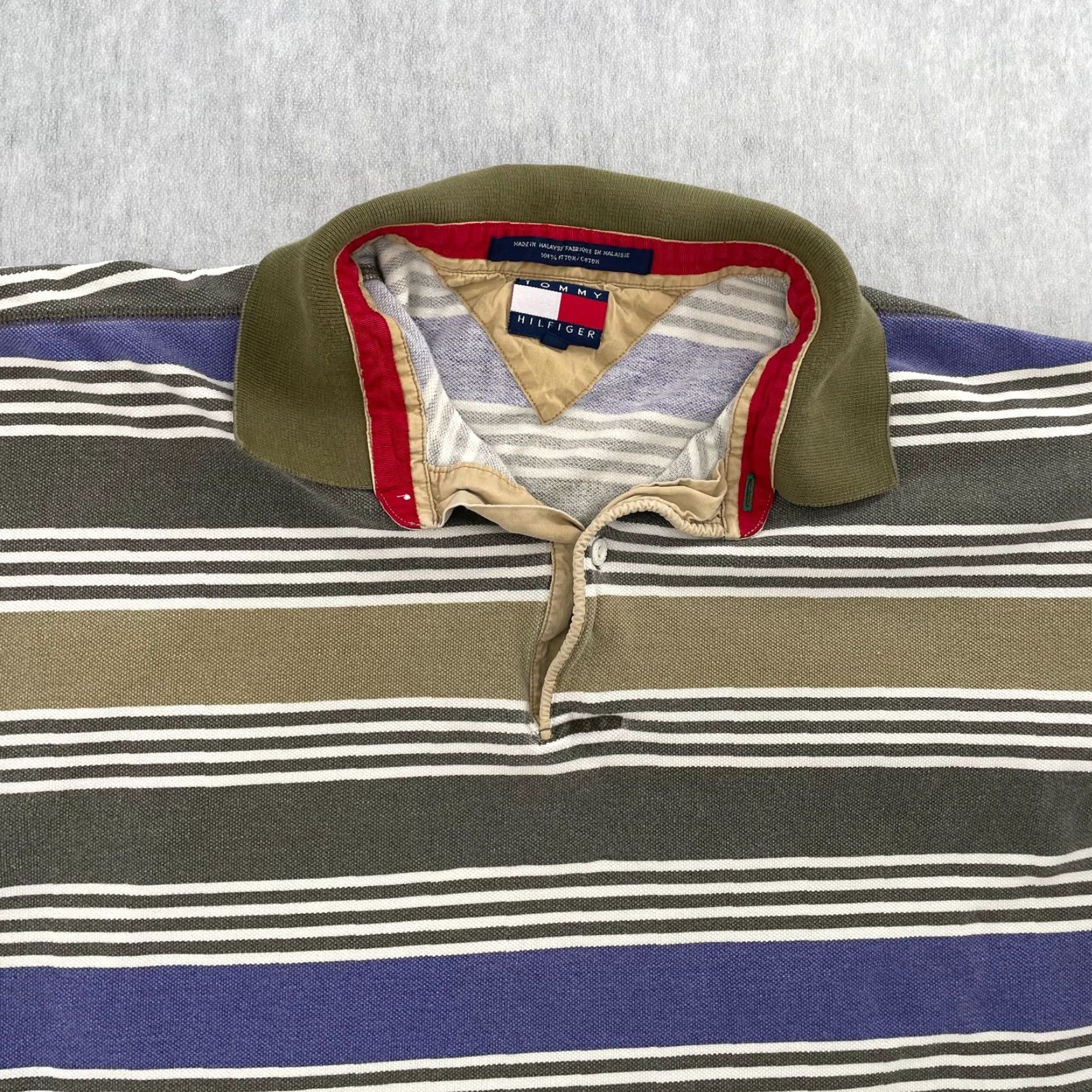 Tommy Hilfiger VINTAGE Tommy Hilfiger Polo Shirt Adult XL Military 90s Camouflage Logo Outdoor Casual Size US XL / EU 56 / 4 - 3 Thumbnail