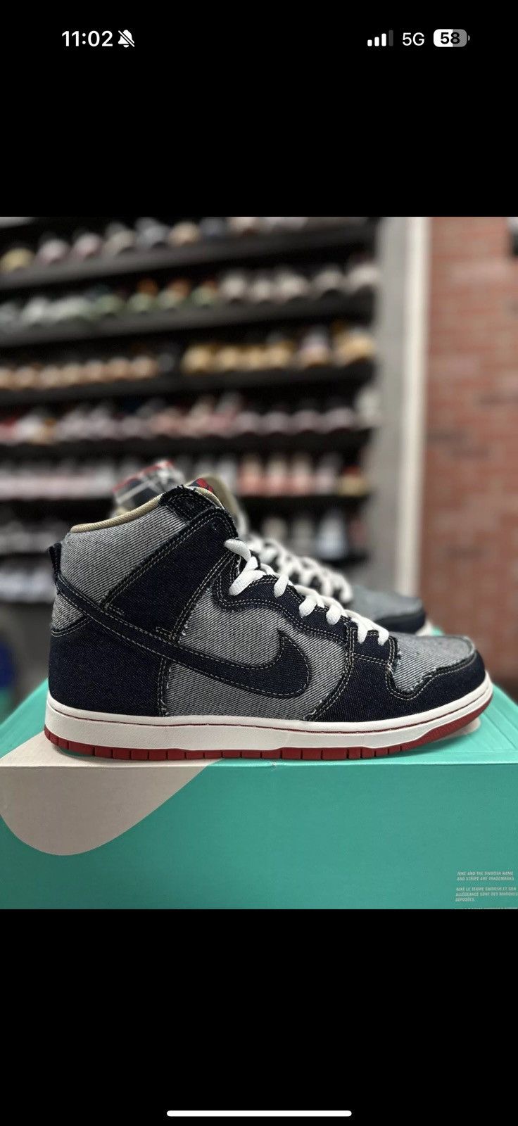 Nike Size 11 - Nike Reese Forbes x SB Dunk High Denim (881758-441 Size US 11 / EU 44 - 1 Thumbnail