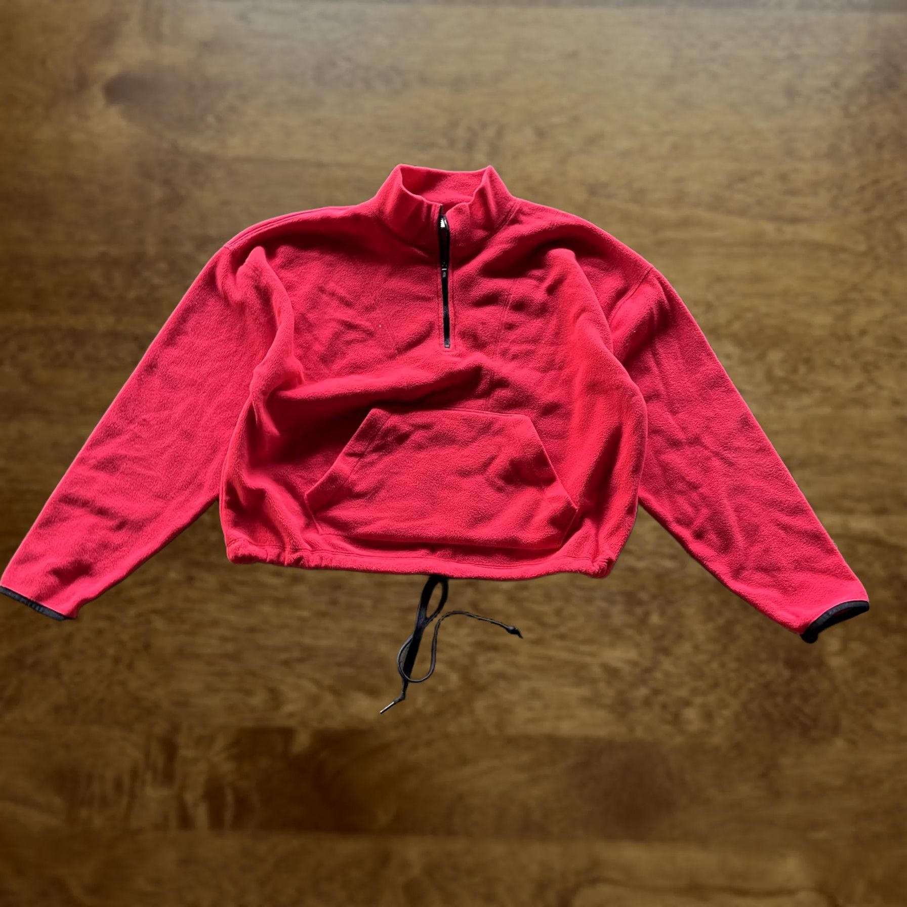 Vintage PINK Victoria's Secret Sweatshirt Womens Large Red Fleece Quarter Zip Pullover Size L / US 10 / IT 46 - 1 Thumbnail