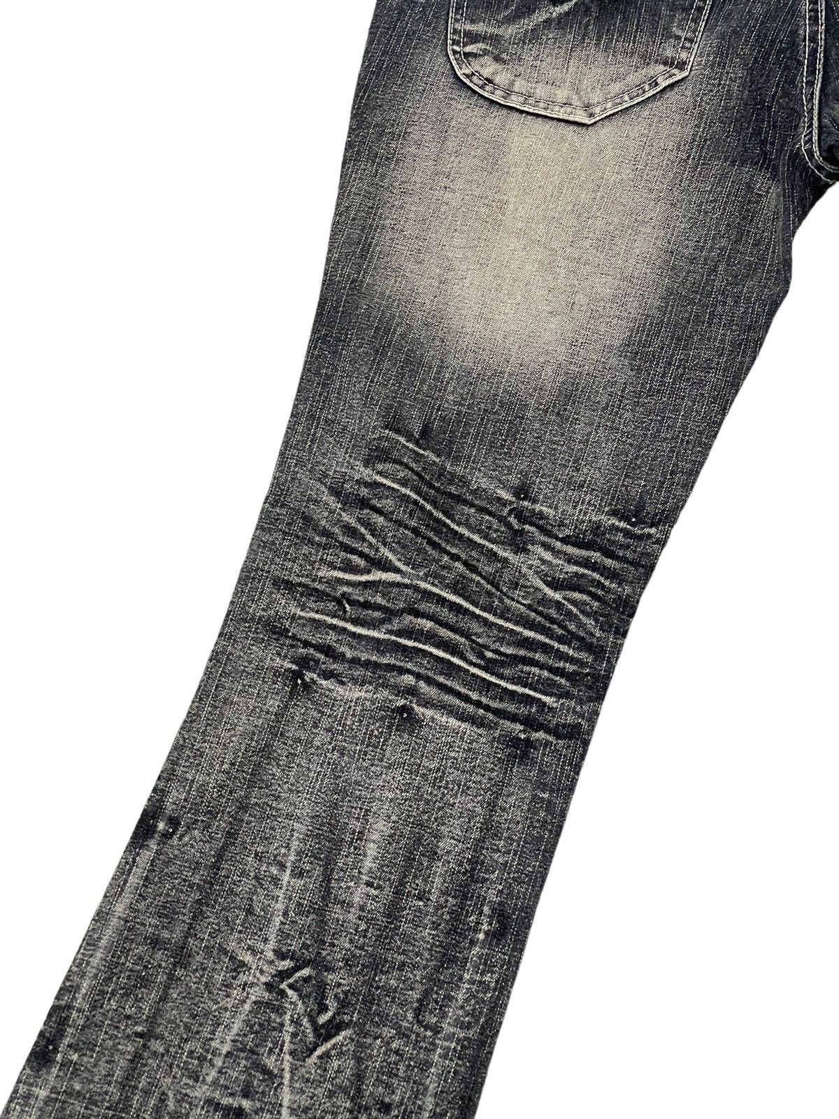 Japanese Brand Flare Jeans Black Baccara Distress Acid Wash Low Rise 8🟦0 Size US 29 - 17 Thumbnail