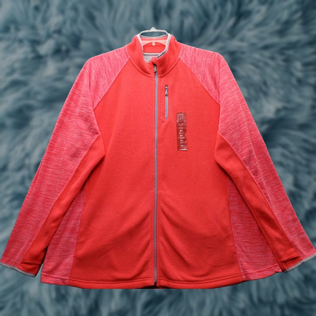 Tek Gear Nike Tek Gear Fleece Activewear Jacket Womens Size 3X Pink Long Sleeve Mock Neck Full Zip Jacket Size XXL / US 16-18 / IT 52-54 - 1 Thumbnail