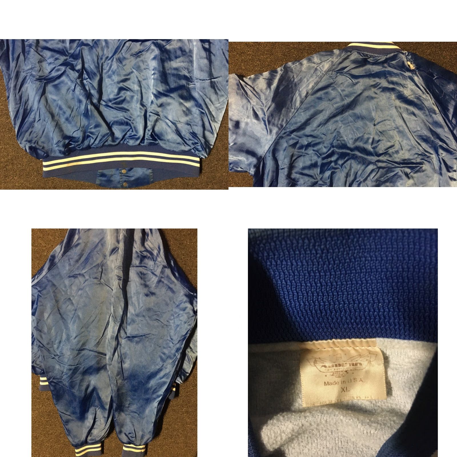 Vintage VINTAGE Auburn Satin Jacket L USA Track Bomber Jacket Men Blue 80s 90s Grunge Racing Horses Sports Varsity College USA Team/School/Hip Hop/Biker Style Size US L / EU 52-54 / 3 - 8 Thumbnail