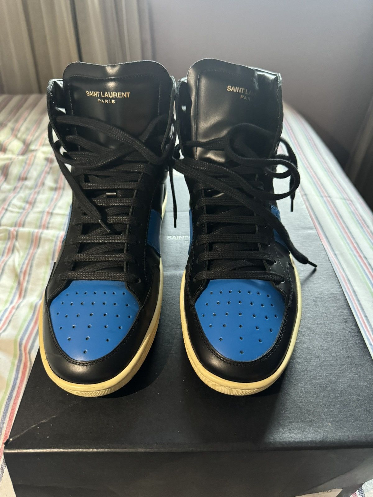 Saint Laurent Paris Saint Laurent High Top Sneakers Size US 9.5 / EU 42-43 - 1 Thumbnail