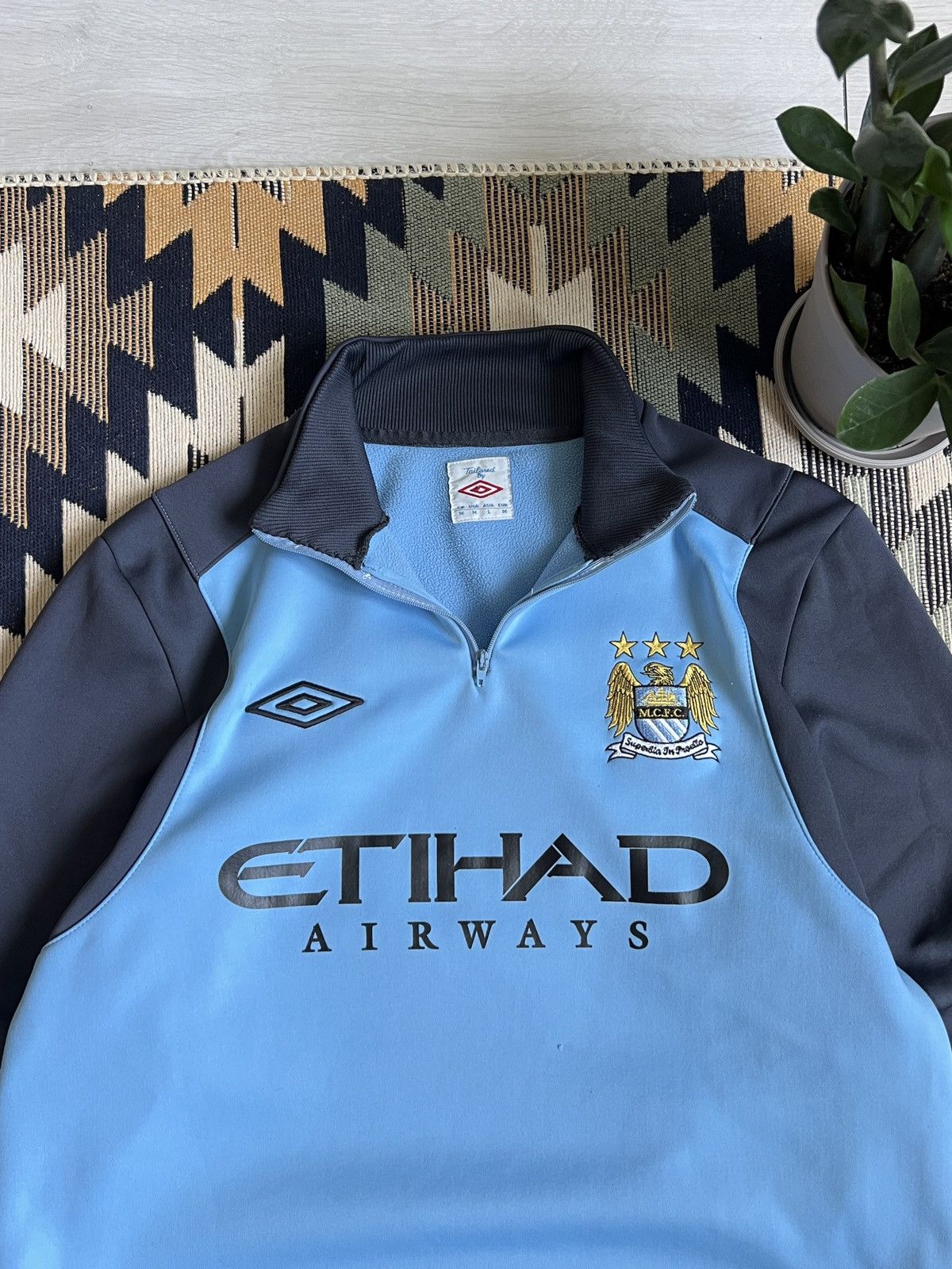 Umbro × Vintage Vintage Manchester City Umbro 1/3 Zip Tracktop Size US M / EU 48-50 / 2 - 6 Thumbnail