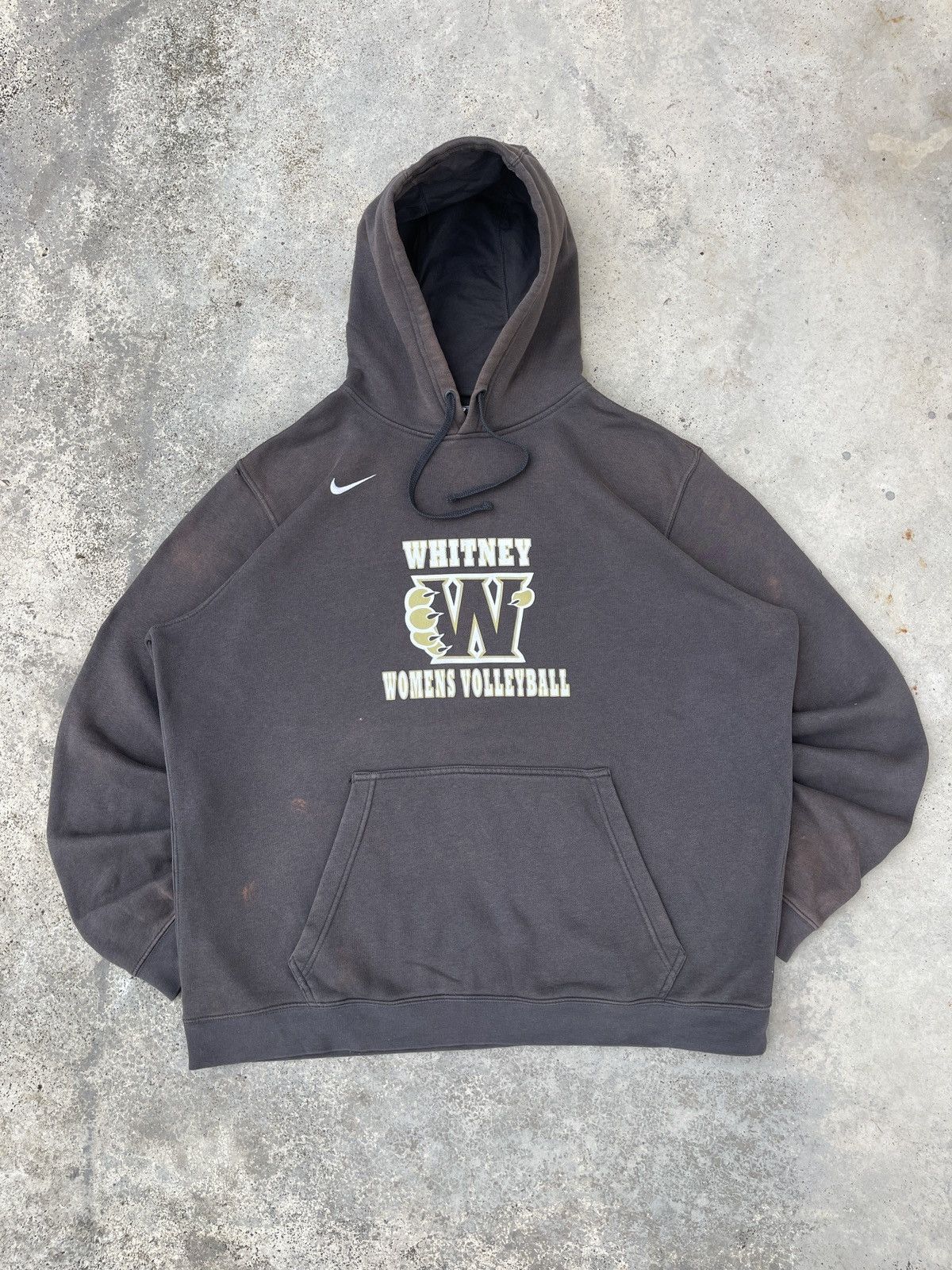 Nike × Vintage Vintage Y2K Sun Faded Brown Nike Whitney Volleyball Hoodie Size US XXL / EU 58 / 5 - 1 Thumbnail