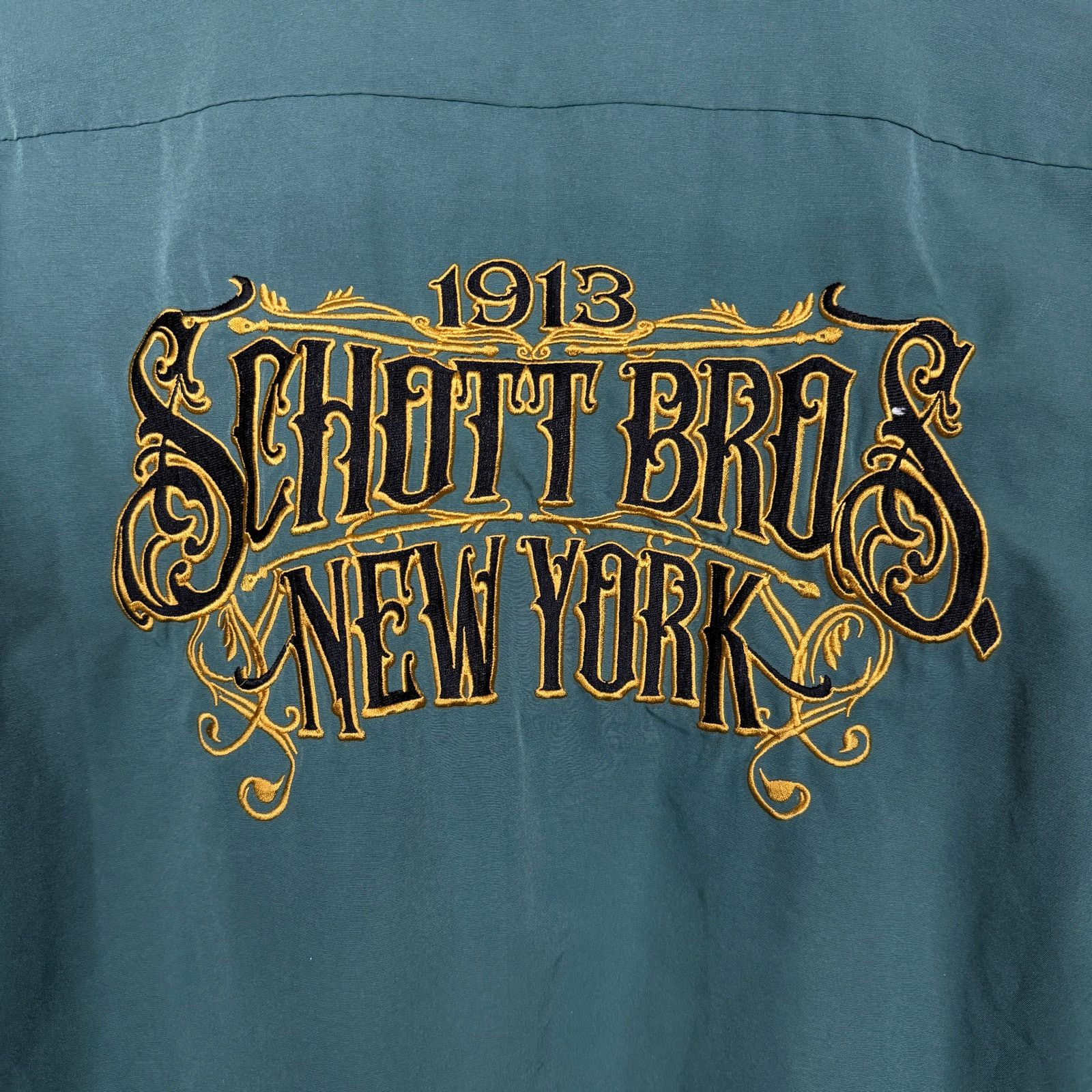 Schott Schott Brothers NYC LS Dark Green Embroidered Work Shirt L Size US L / EU 52-54 / 3 - 2 Thumbnail