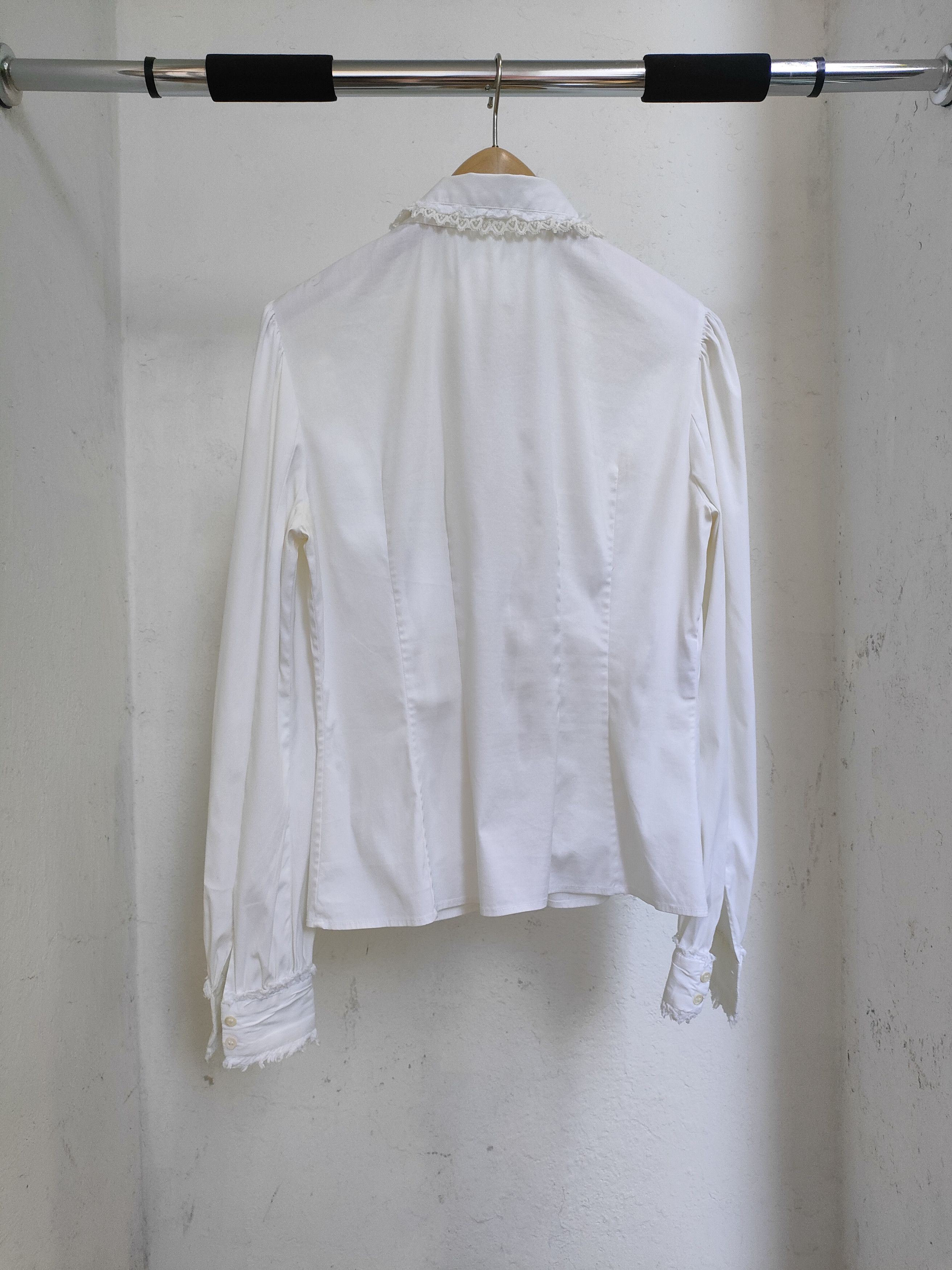 Prada 2010 Prada Lace Ruffle Embellished White Shirt Size S / US 4 / IT 40 - 6 Thumbnail
