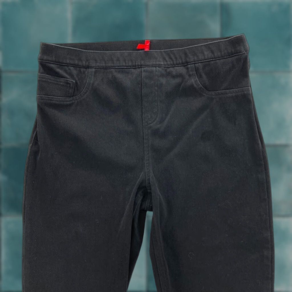 Spanx SPANX Pull On Leggings Women's 1X Black Stretch Knit Skinny Ankle High Rise Size 40" / US 18 - 1 Thumbnail