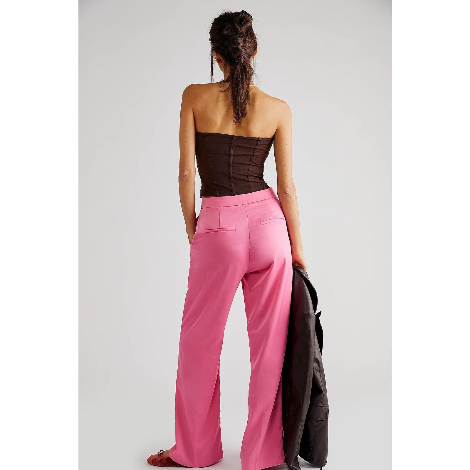 Free People New Free People Cras Samy Wide-Leg Pants $188 SMALL Trousers Size 28" / US 6 / IT 42 - 3 Thumbnail