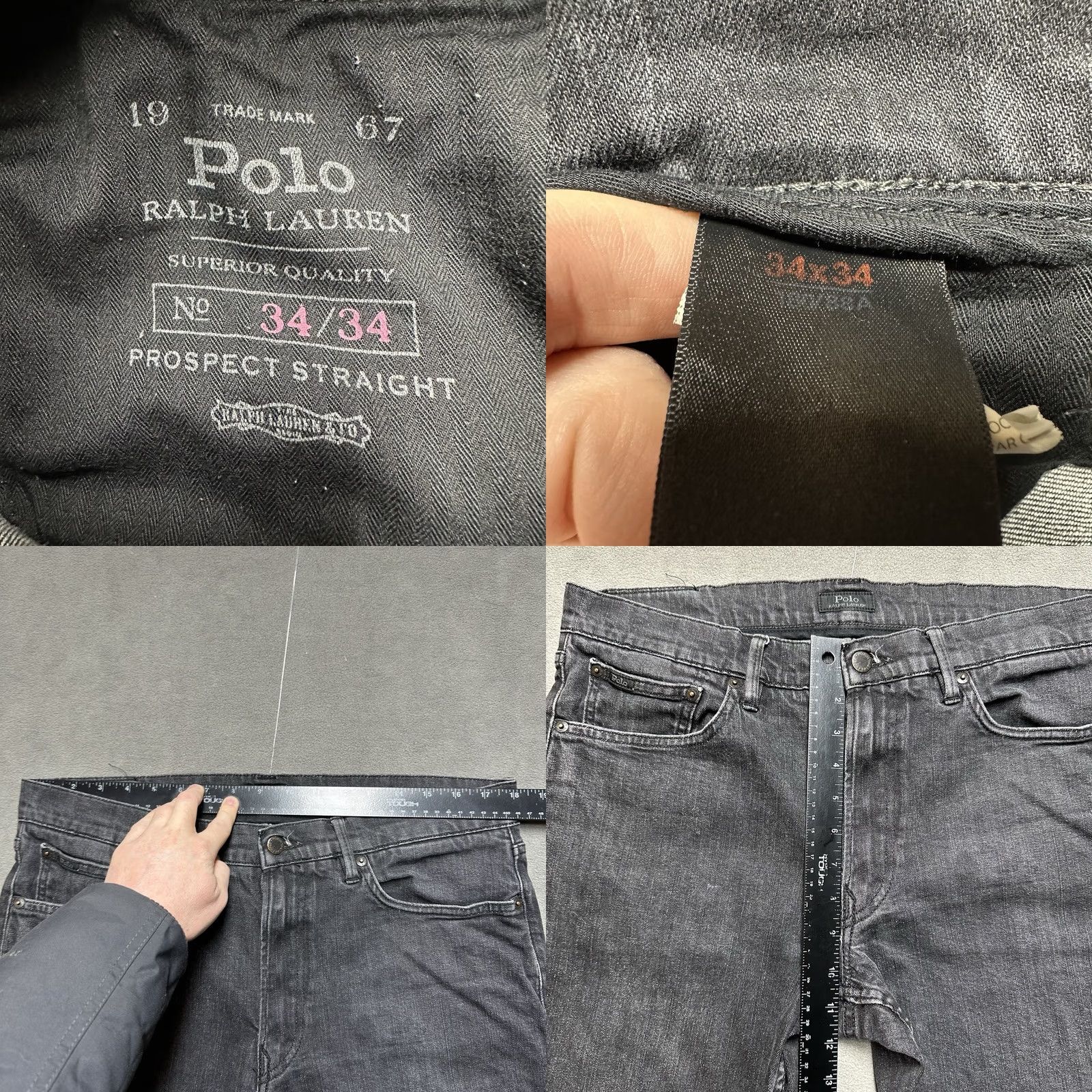 Polo Ralph Lauren Polo Ralph Lauren Jeans Mens 34x34 Black Denim Prospect Straight EUC Size US S / EU 44-46 / 1 - 8 Thumbnail