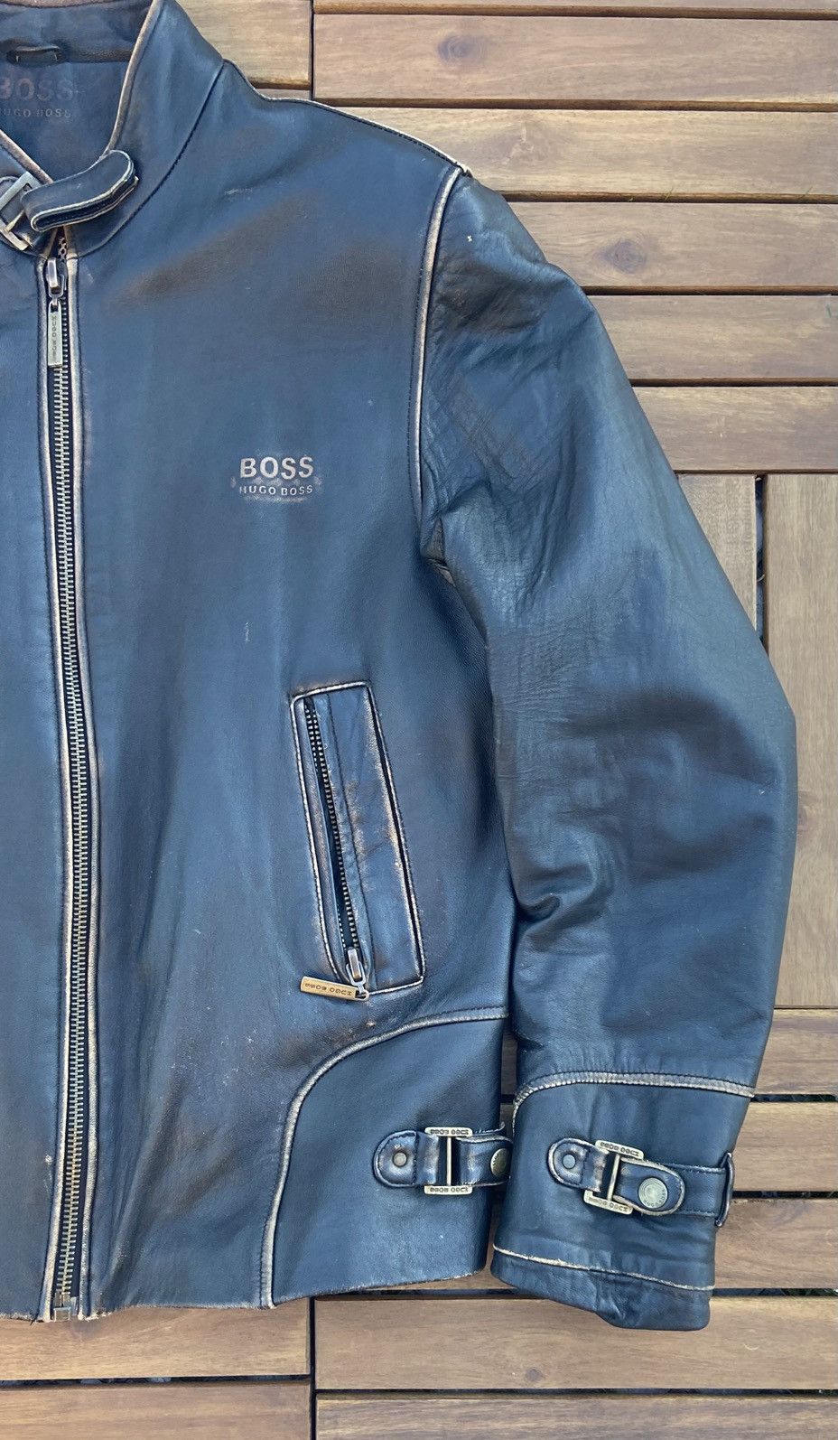 Hugo Boss 🟤Rare Vintage Hugo Boss Leather Jacket🟤 Size US S / EU 44-46 / 1 - 7 Thumbnail