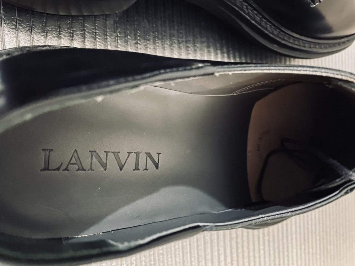Lanvin Lanvin 🇮🇹 black soft glossy calfskin creeper sole derby 9 NEW Size US 9 / EU 42 - 2 Thumbnail