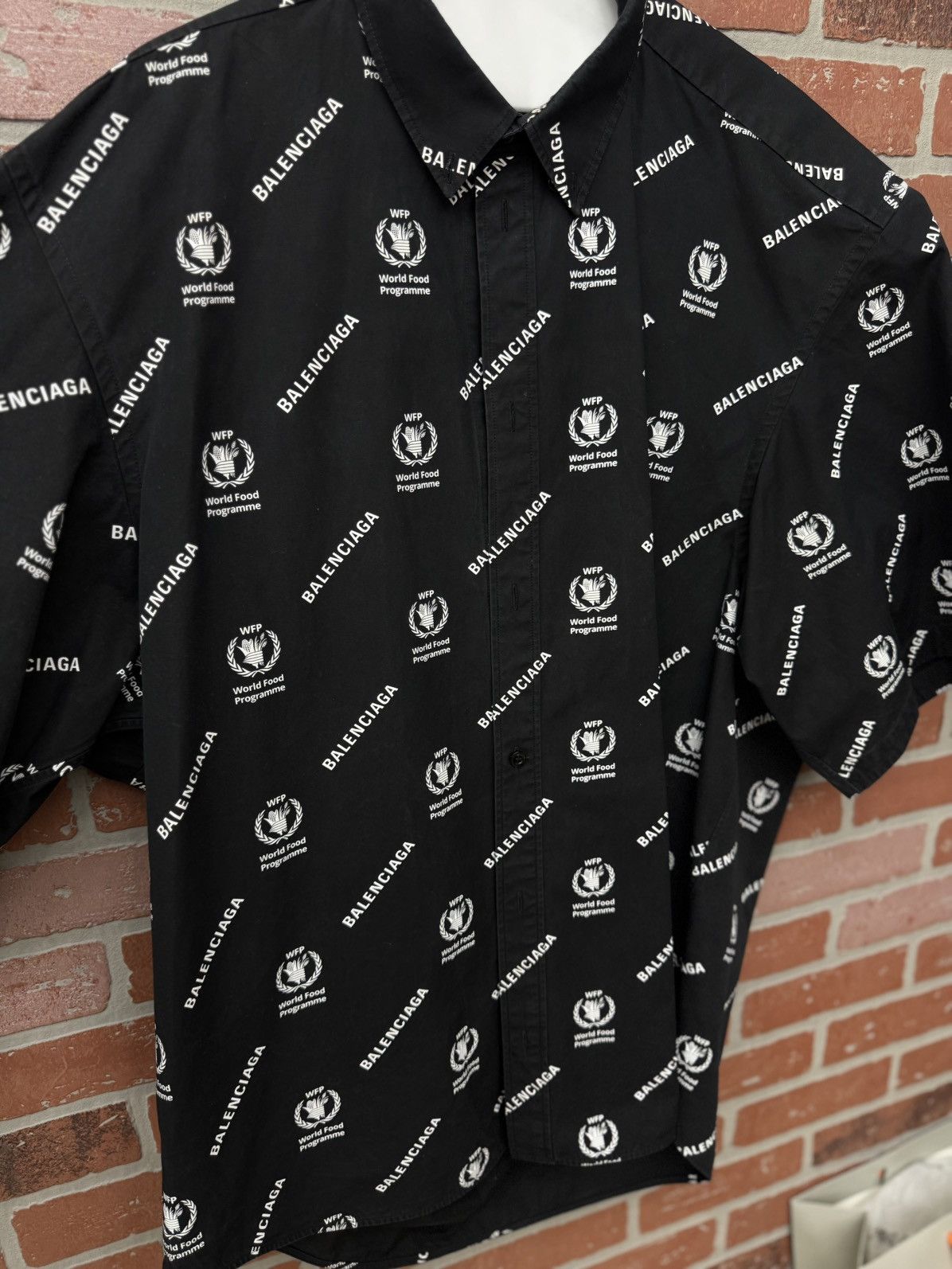 Balenciaga Balenciaga Button Up Tee Shirt Size 41 All Over Logo Size US S / EU 44-46 / 1 - 6 Thumbnail