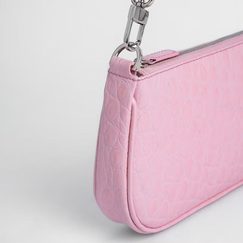 By Far o1mle1224 Size : OS/Rachel Croco Shoulder Bag in Pink Size ONE SIZE - 3 Thumbnail