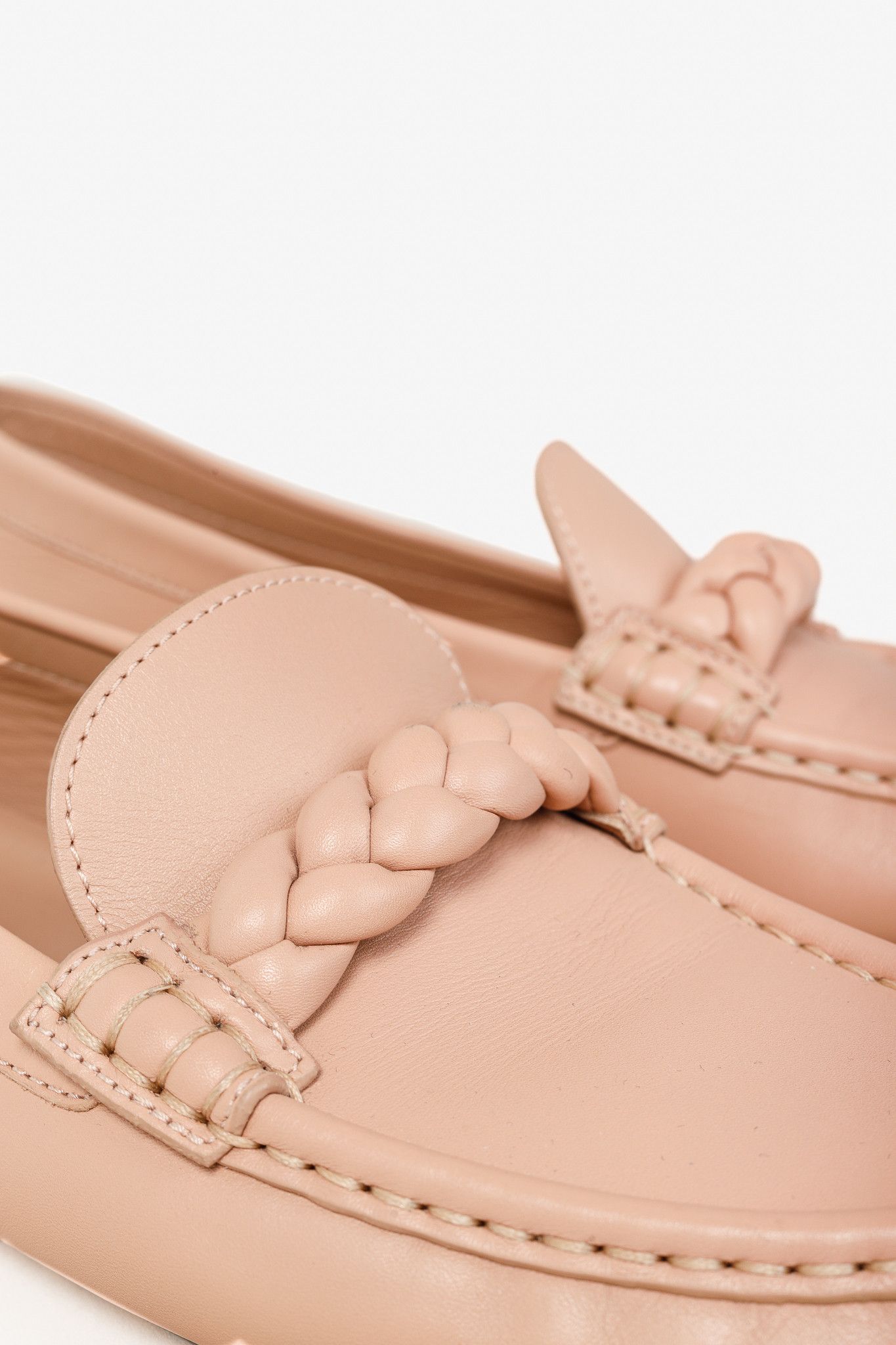 Gianvito Rossi Gianvito Rossi Monza Pink Braided Leather Loafers Size US 8.5 / IT 38.5 - 7 Thumbnail