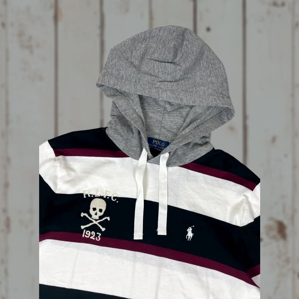 Polo Ralph Lauren Polo Ralph Lauren Skull Rugby Long Sleeve Shirt Hooded Men XS White Size US XS / EU 42 / 0 - 1 Thumbnail