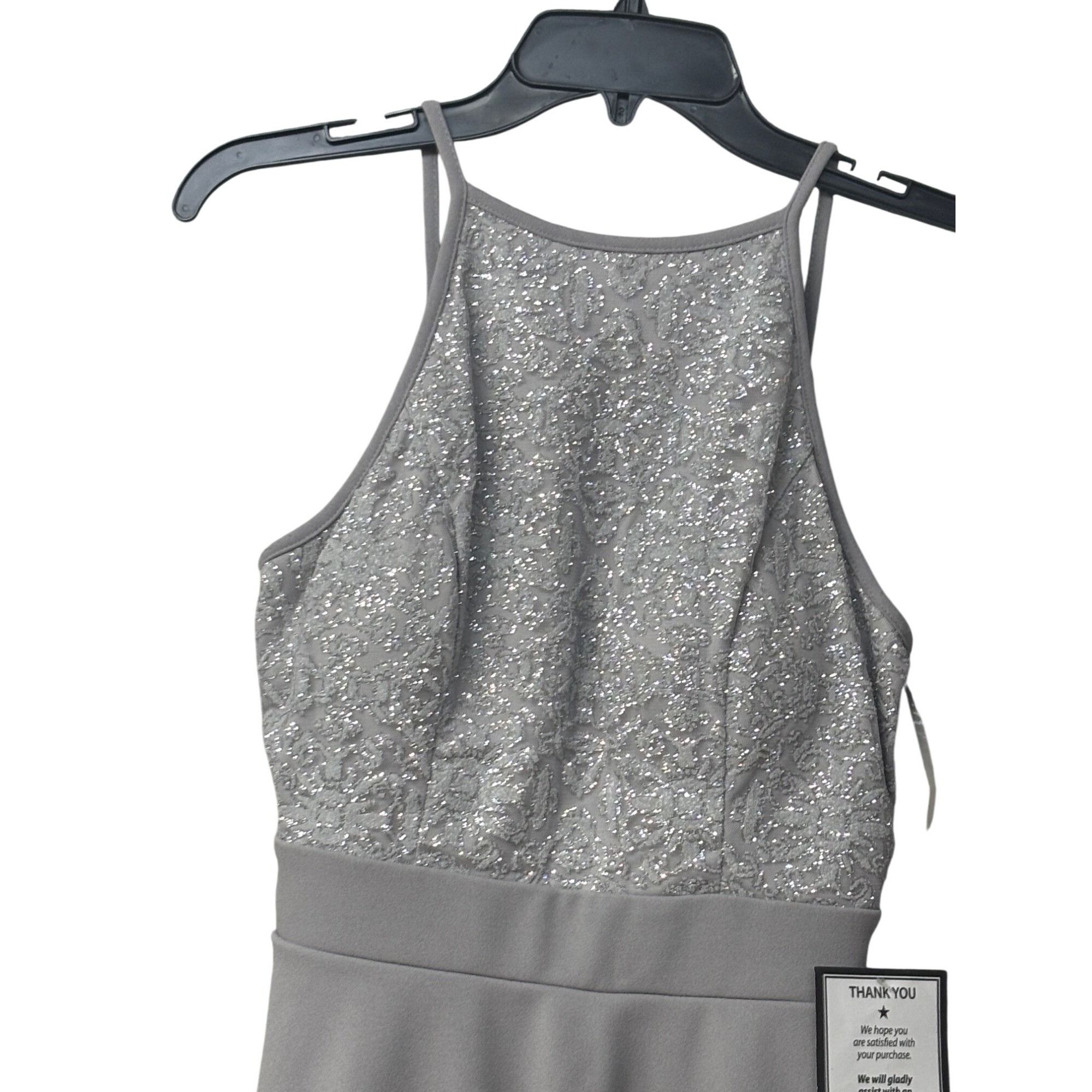 Other Speechless Juniors' Sparkle-Embellished Halter Dress, Gray/S Size ONE SIZE - 11 Thumbnail