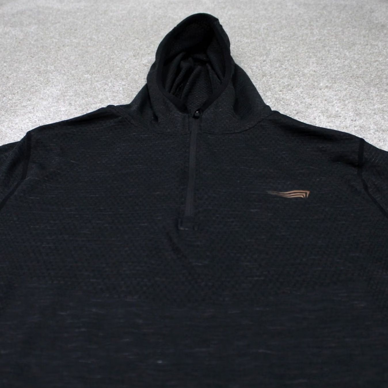 Vintage Copper Fit Hoodie Mens XL Black 1/4 Zip Polyester L/S Hooded Sweatshirt Size US XL / EU 56 / 4 - 4 Thumbnail