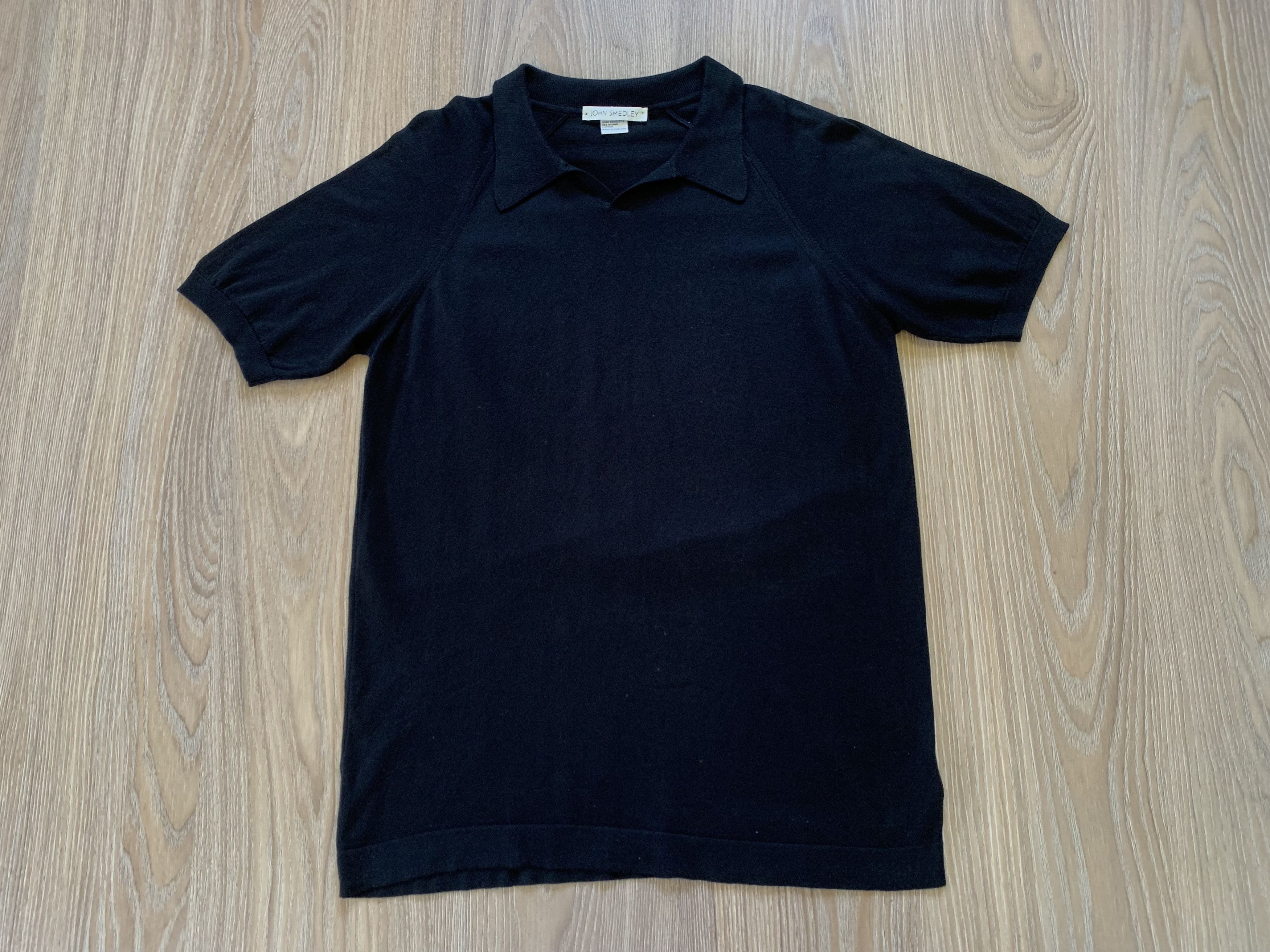 John Smedley Vintage John Smedley Sea Island Black Cotton Polo Tee Size US M / EU 48-50 / 2 - 2 Thumbnail