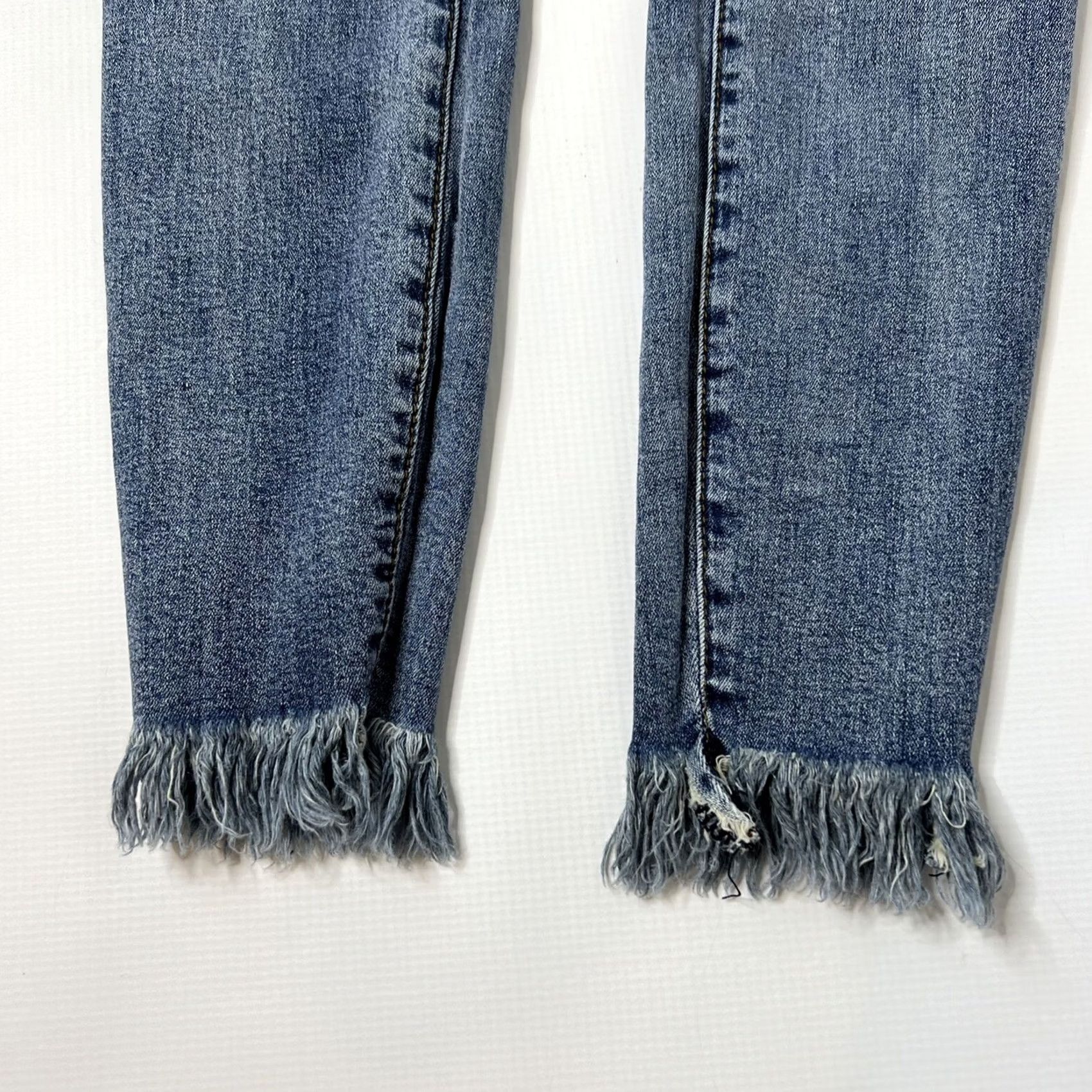 Vintage STS Blue Jeans Emma Ankle Skinny Womens Size 26 Destroyed Distressed 26 Inseam Blue Denim Size 26" / US 2 / IT 38 - 4 Thumbnail
