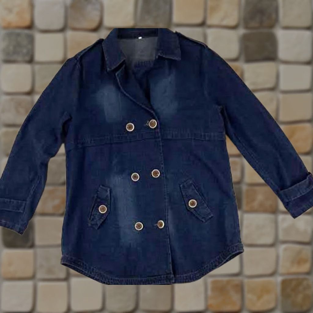 Doublet Vintage Denim Double Breasted Jacket Large Size Blue 90s Women Light Size 36" / US 14 / IT 50 - 1 Thumbnail