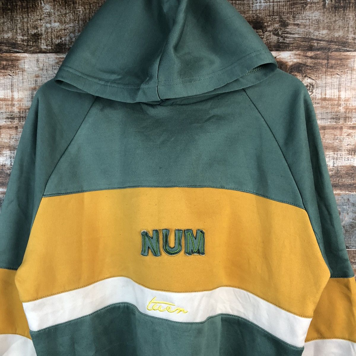 Japanese Brand NUM Green vintage Hoodie #A2198 Size US L / EU 52-54 / 3 - 5 Thumbnail
