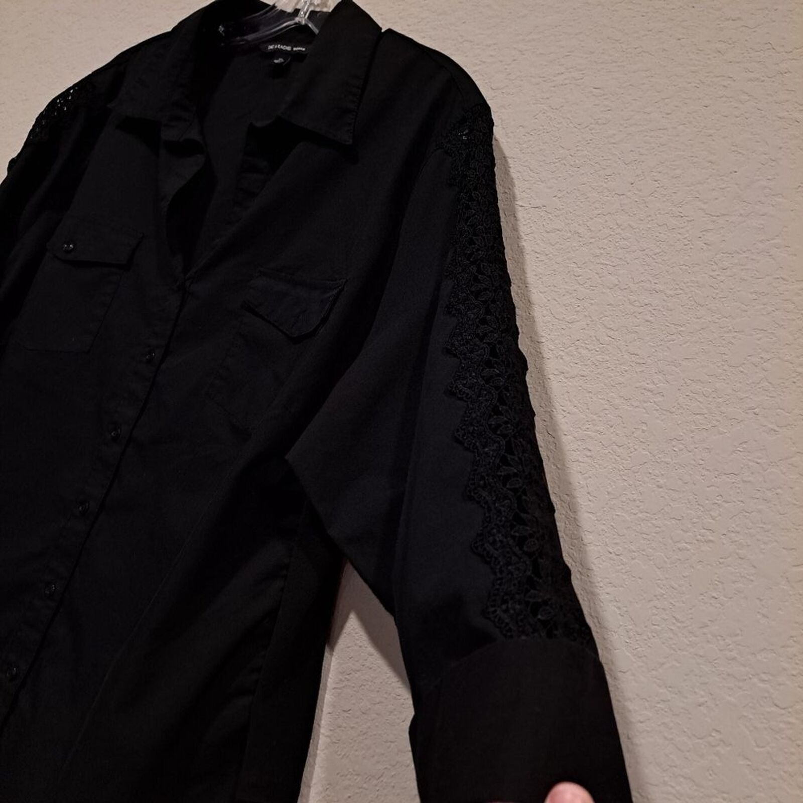 Other Zac & Rachel Woman black plus-size top blouse crochet sz 2X Size 3XL / US 20-22 - 5 Thumbnail