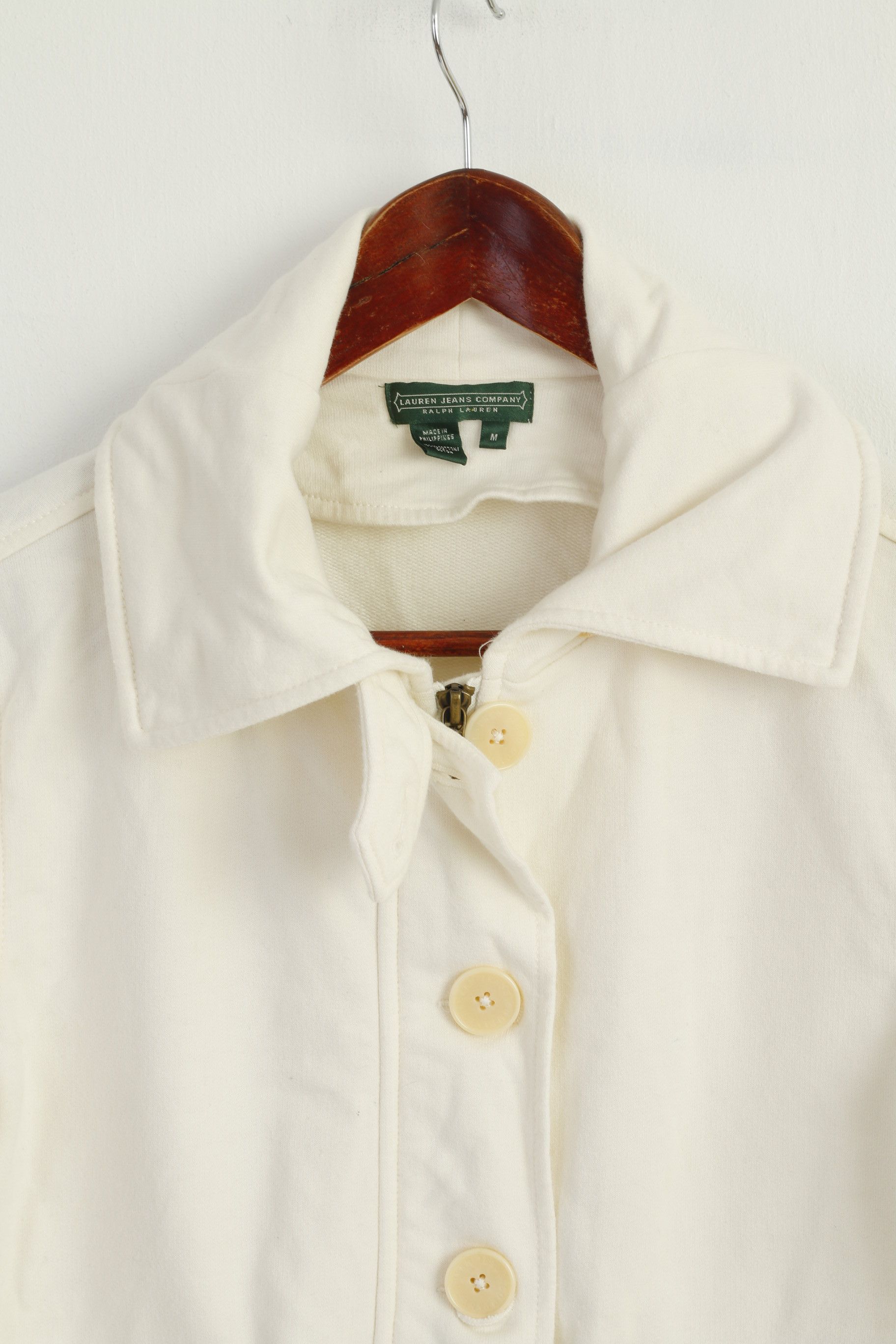 Ralph Lauren LAUREN Jeans Company Women M Sweatshirt Cream 9016 Size M / US 6-8 / IT 42-44 - 3 Thumbnail