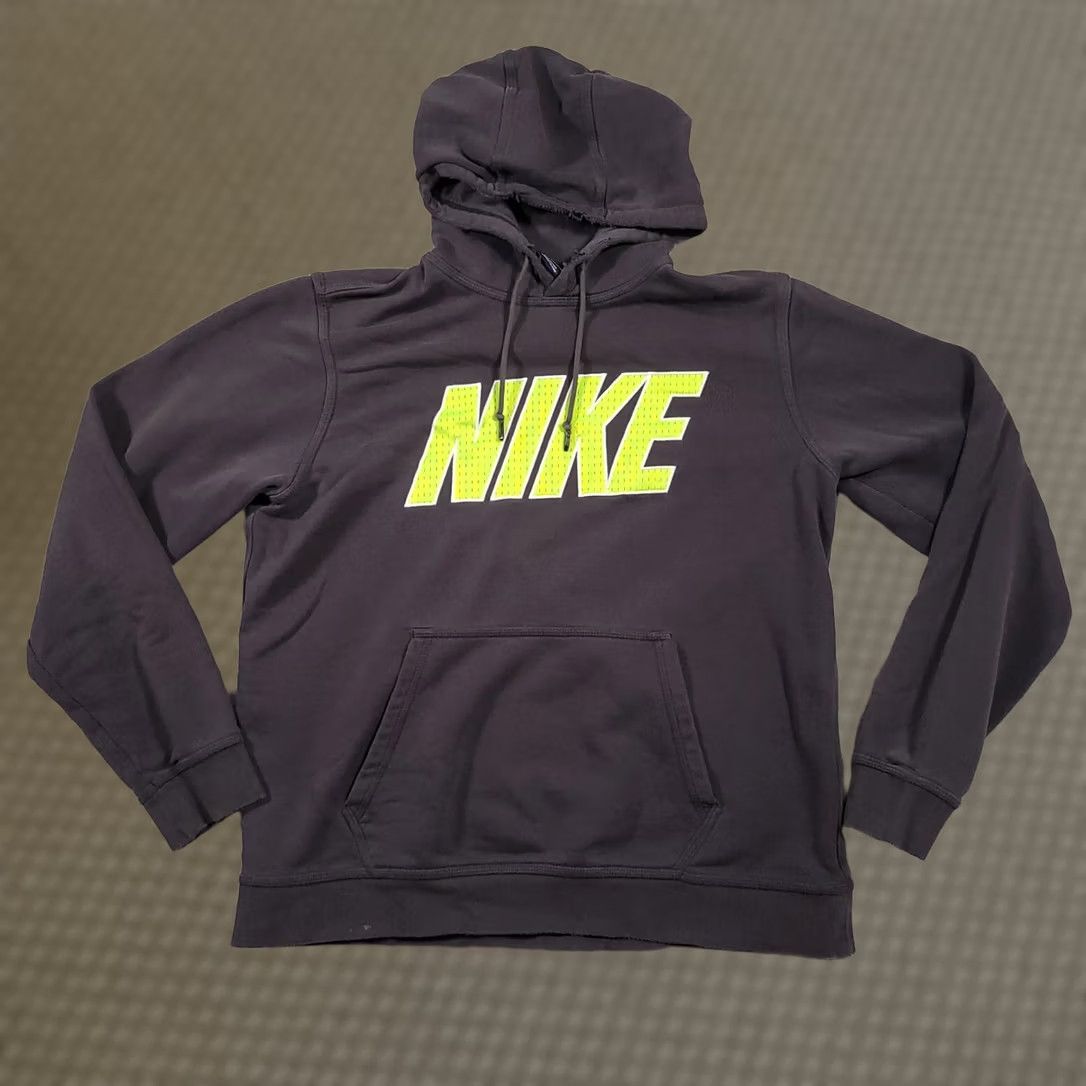 Nike Nike Hoodie Mens Large Gray Hooded Logo Spellout Fleece Sweatshirt Grunge Skater Size US L / EU 52-54 / 3 - 1 Thumbnail