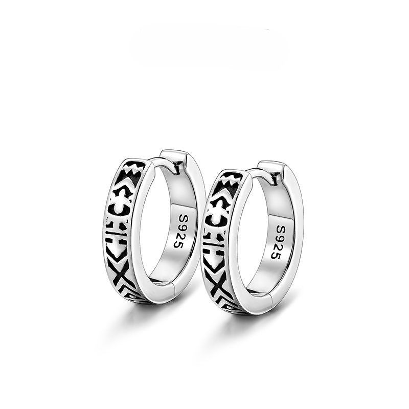 Jewelry Hip-hop Earrings One Pairs Chrome Jewelry Size ONE SIZE - 5 Thumbnail