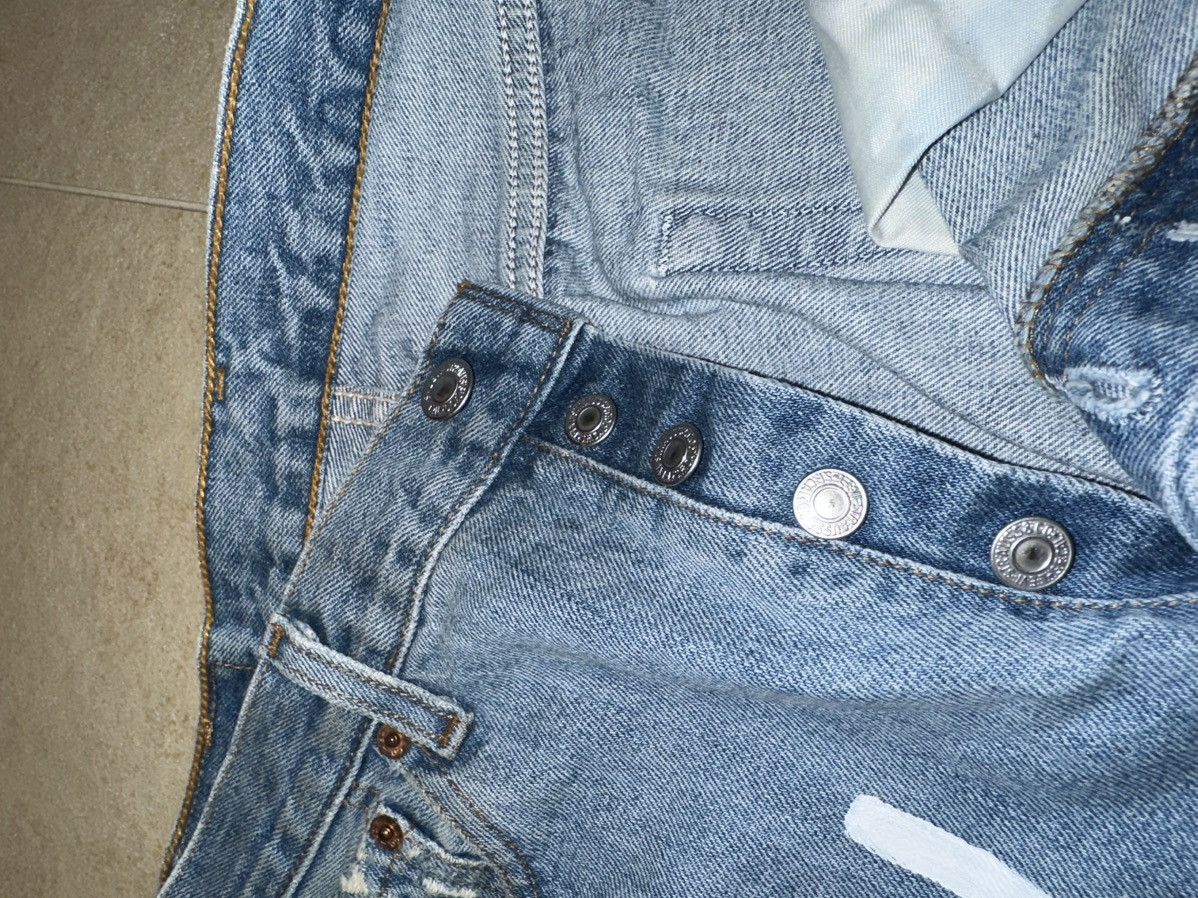 Levi's Vintage Clothing Vintage Levi’s 501 Jeans Custom Graphic Denim Light Blue Size US 33 - 3 Thumbnail