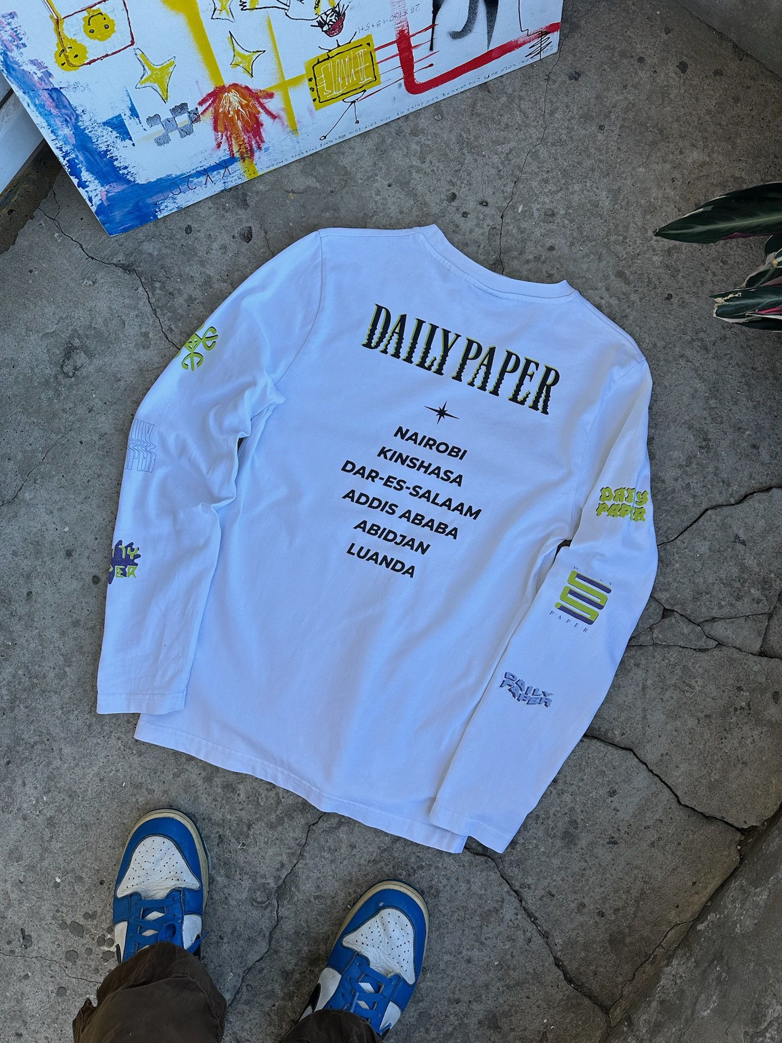 Daily Paper Daily Paper Racing Longsleeve Headlines Lagos T-shirt Y2k Size US S / EU 44-46 / 1 - 2 Thumbnail