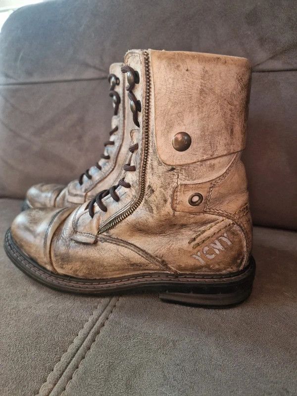Other Yellow Cab Leather Boots Size 41 Grunge Vintage Distressed Size US 11 / IT 41 - 1 Thumbnail