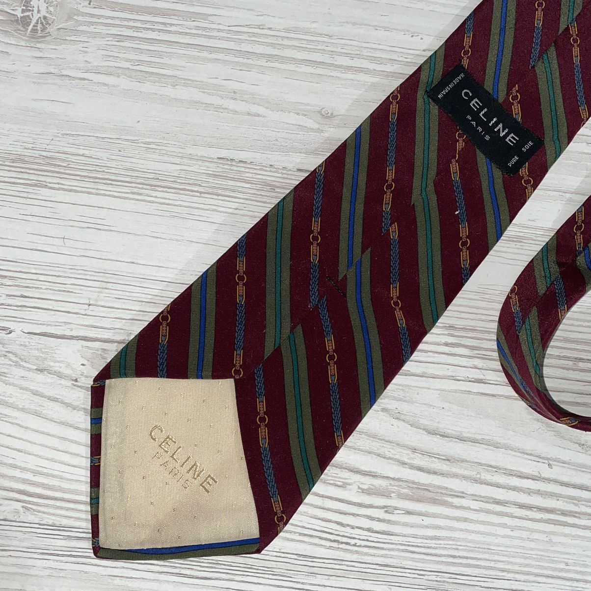 Celine Celine Paris Striped Tie Silk Size ONE SIZE - 2 Thumbnail