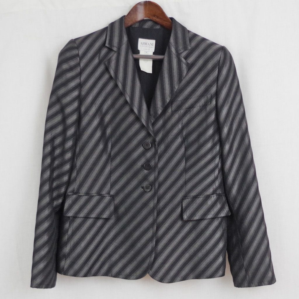 Armani Collezioni Armani Collezioni Vertical Stripe Ladies' Blazer Size 10 Size L / US 10 / IT 46 - 1 Thumbnail