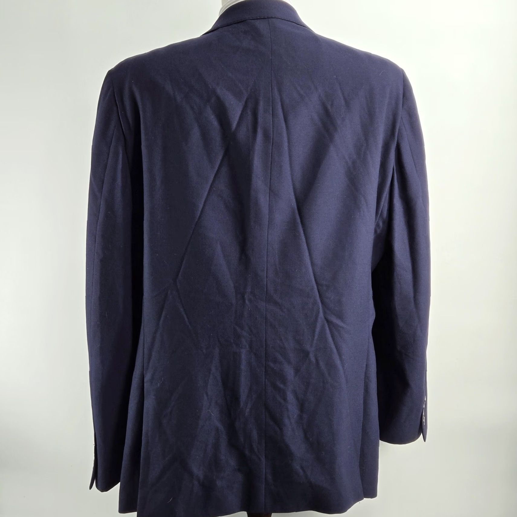 Vintage Samuelsohn 48 Blue Wool Suit Jacket Mens Single-Breasted 2 Button Classic Fit Size 48R - 2 Thumbnail